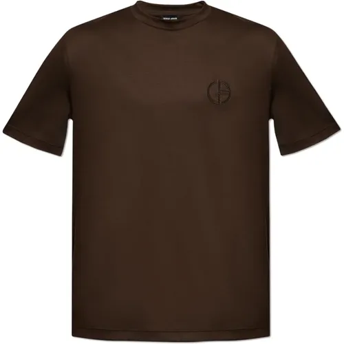 T-Shirt mit Logo , Herren, Größe: L - Giorgio Armani - Modalova