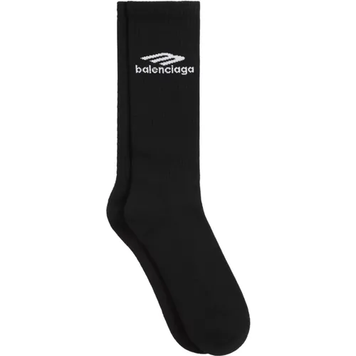 Polyester Socken 1077 Schwarz Weiß , Herren, Größe: L - Balenciaga - Modalova