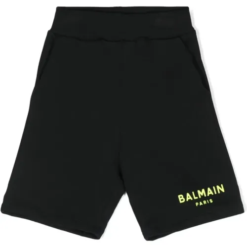 Schwarze Shorts mit Logo Balmain - Balmain - Modalova