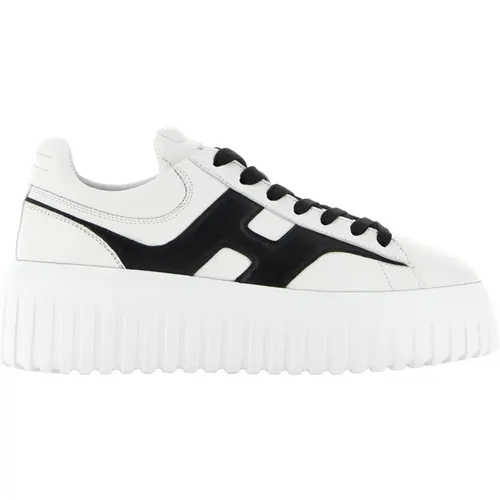 Weiße und schwarze Ledersneakers , Herren, Größe: 42 1/2 EU - Hogan - Modalova