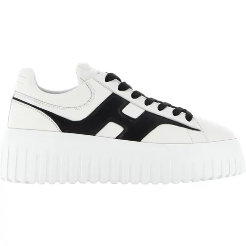 Weiße und schwarze Ledersneakers , Herren, Größe: 43 EU - Hogan - Modalova