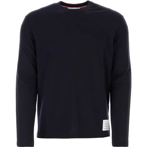 Midnight Stretch Wool T-shirt , Herren, Größe: XL - Thom Browne - Modalova