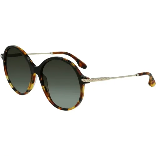 Braune Acetat Damen Sonnenbrille - Victoria Beckham - Modalova