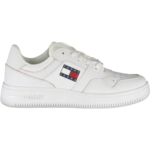 Sportliche Schnürschuhe Weiß Polyester , Herren, Größe: 40 EU - Tommy Hilfiger - Modalova