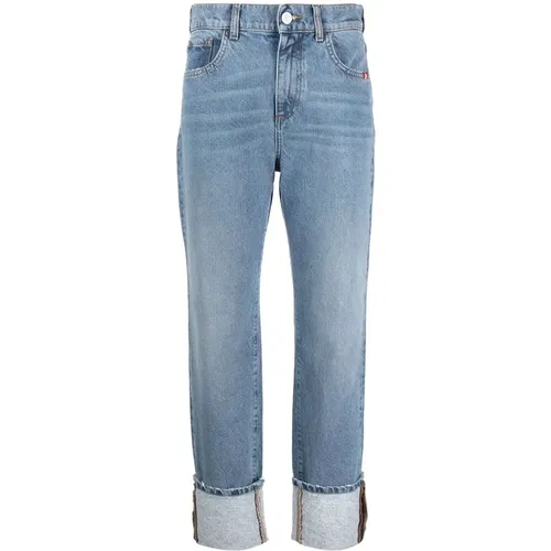 Hellblaue Straight-Leg Jeans , Damen, Größe: W29 - Amish - Modalova