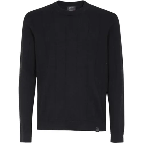 Kaschmirpullover mit Ledereinsätzen , Herren, Größe: 3XL - Brioni - Modalova