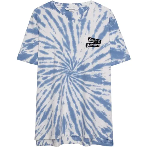 Tobias Dalmatia Tie Dye Cotton T-Shirt , male, Sizes: XL, M - Zadig & Voltaire - Modalova