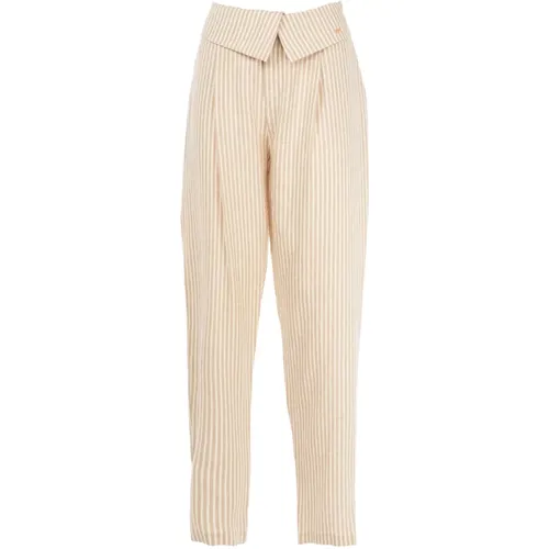 Palazzo Pants Vertical Stripes Summer , female, Sizes: L - Fracomina - Modalova