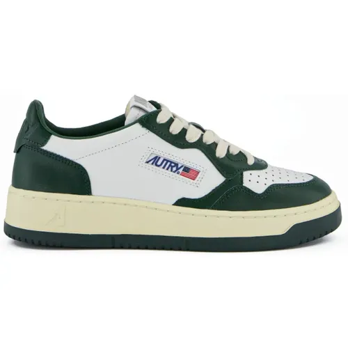 Retro weiße/grüne Medalist Sneakers , Herren, Größe: 40 EU - Autry - Modalova