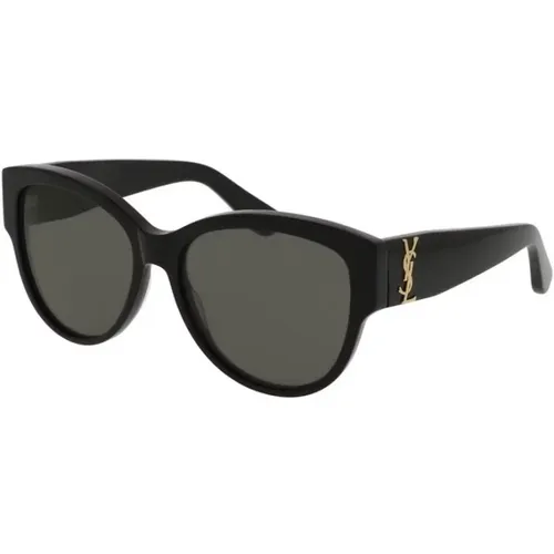 Schwarze Graue Sonnenbrille SL M3 - Saint Laurent - Modalova