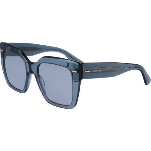 Blaue Avio Sonnenbrille,Havana/Braun Getönte Sonnenbrille,Braune/Violette Sonnenbrille,Schwarze/Graue Blaue Sonnenbrille - Calvin Klein - Modalova