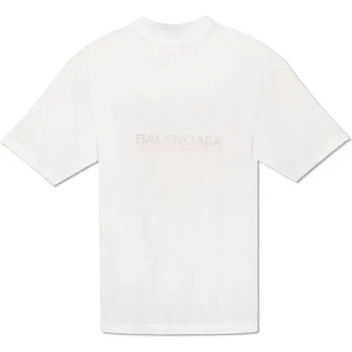 T-Shirt mit Logo-Druck , Herren, Größe: M - Balenciaga - Modalova