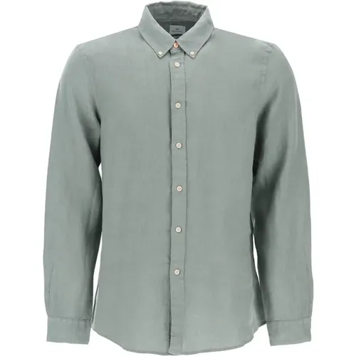 Klassisches Leinenhemd mit Button-Down-Kragen , Herren, Größe: M - PS By Paul Smith - Modalova