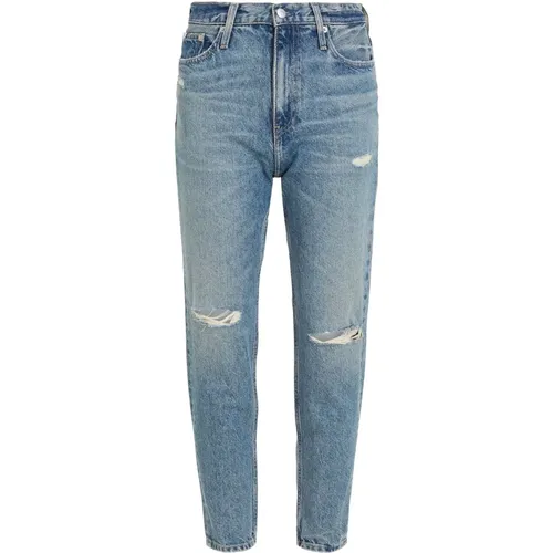 Zerrissene Mom Jeans , Damen, Größe: W30 L28 - Calvin Klein Jeans - Modalova