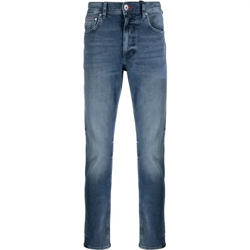 Blaue Skinny Jeans Tapered Houston , Herren, Größe: W33 L32 - Tommy Hilfiger - Modalova