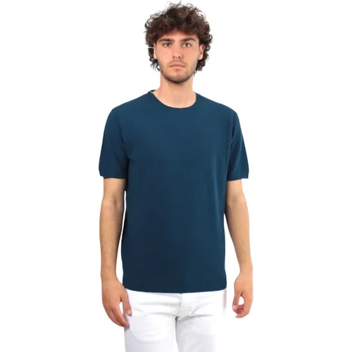 Blauer Rundhals-T-Shirt , Herren, Größe: XL - Kangra - Modalova