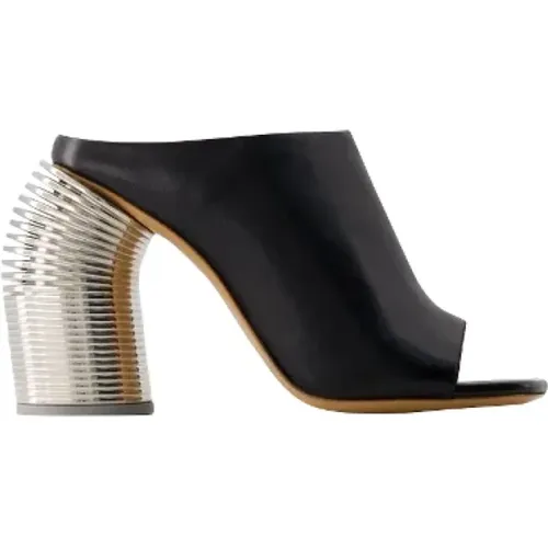 Leather heels , female, Sizes: 5 UK, 7 UK, 8 UK, 6 UK, 4 UK - Off White - Modalova