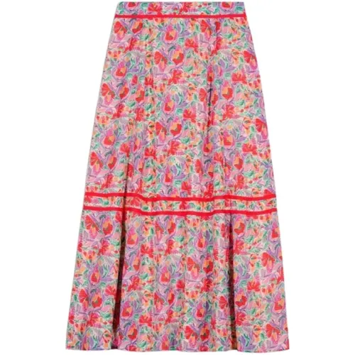 Floral Print Midi Skirt , female, Sizes: M, XS - BA&SH - Modalova
