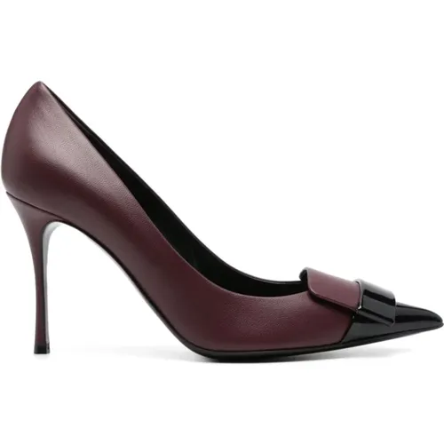 Wine Stiletto Heel Slip-On Shoes , female, Sizes: 8 UK, 3 UK, 5 UK, 6 UK, 4 UK, 5 1/2 UK, 4 1/2 UK - Sergio Rossi - Modalova