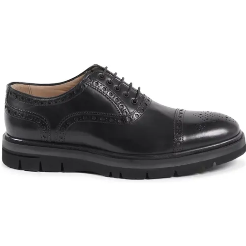 Schwarze Leder Brogue Schuhe , Herren, Größe: 40 EU - Dee Ocleppo - Modalova