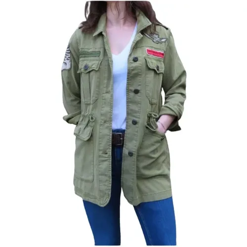 Lyocell and Cotton Safari Jacket , female, Sizes: L, M - aeronautica militare - Modalova