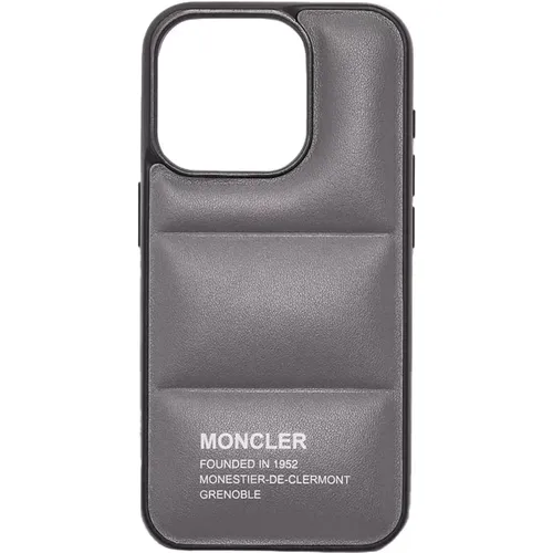Leather iPhone 15 Pro Cover - Black/Grey , female, Sizes: ONE SIZE - Moncler - Modalova