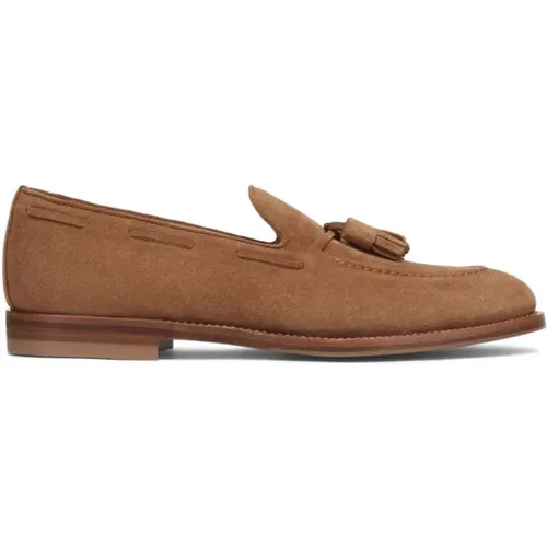Suede Tassel Detail Flat Shoes , male, Sizes: 5 UK - BRUNELLO CUCINELLI - Modalova