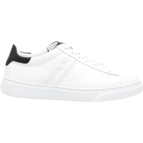 Leather Sneakers with Blue Details , male, Sizes: 6 UK - Hogan - Modalova
