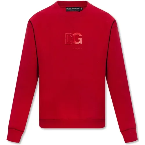 Sweatshirt with Logo Relief , male, Sizes: S - Dolce & Gabbana - Modalova