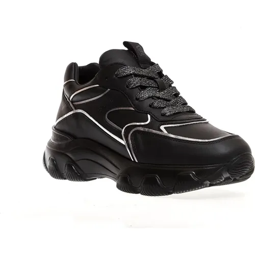 Hyperactive and Silver Leather Sneakers - Size 35 , female, Sizes: 7 1/2 UK, 5 UK, 5 1/2 UK, 6 UK, 3 1/2 UK, 4 UK, 4 1/2 UK - Hogan - Modalova