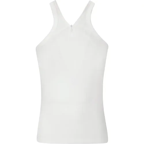 Rib Tank Top mit überkreuzten Trägern , Damen, Größe: M - Courrèges - Modalova