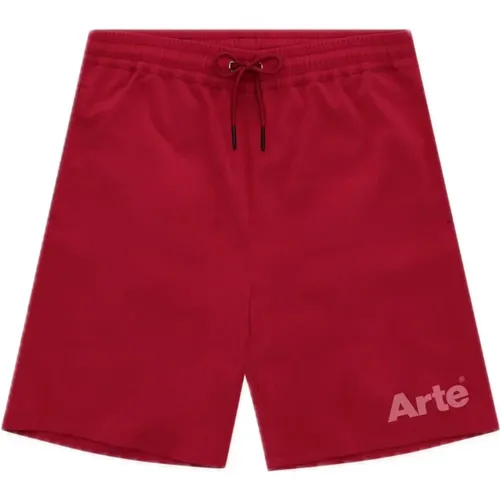 Bordeaux Logo Shorts , male, Sizes: XL - Arte Antwerp - Modalova