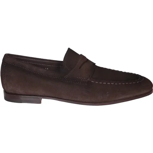 Braune Loafer Schuhe für Männer , Herren, Größe: 41 1/2 EU - Santoni - Modalova