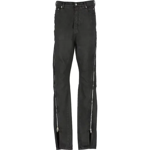 Cotton Trousers with Zip Details , male, Sizes: W32, W31 - Rick Owens - Modalova