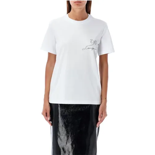 Kristallband Weißes T-Shirt , Damen, Größe: L - MSGM - Modalova