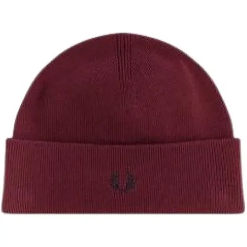 Ribbed Wool Hat , male, Sizes: ONE SIZE - Fred Perry - Modalova