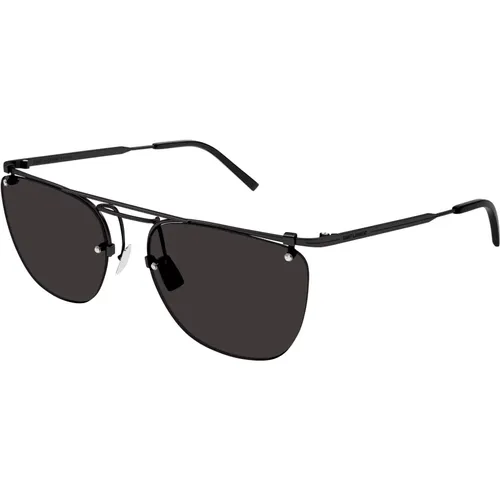 Schwarze SL 600 Sonnenbrille , Herren, Größe: 58 MM - Saint Laurent - Modalova