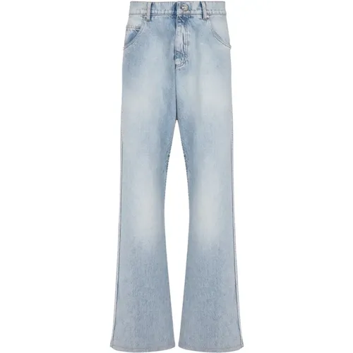 Cotton wide-leg jeans , Herren, Größe: W33 - Balmain - Modalova