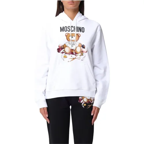 Stylish Fleece Sweatshirt , female, Sizes: S, M, XS - Moschino - Modalova