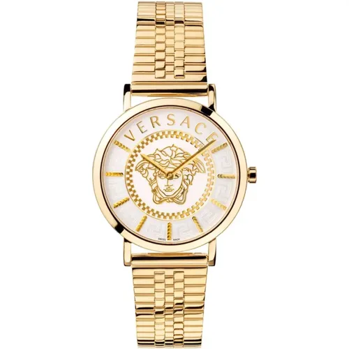 Essential Gold Edelstahl Uhr - Versace - Modalova