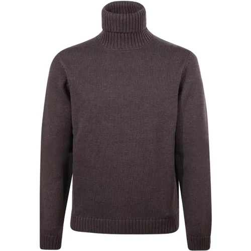 Dunkelbrauner Merinowoll-Turtleneck-Pullover , Herren, Größe: 2XL - Zanone - Modalova