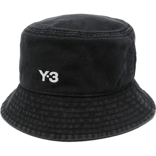 Schwarzer Baumwoll-Bucket Hat , Damen, Größe: L - Y-3 - Modalova
