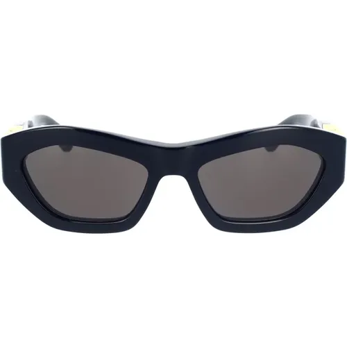 Damen Rechteckige Sonnenbrille Bv1221S 001,Stylische Sonnenbrille Bv1221S - Bottega Veneta - Modalova