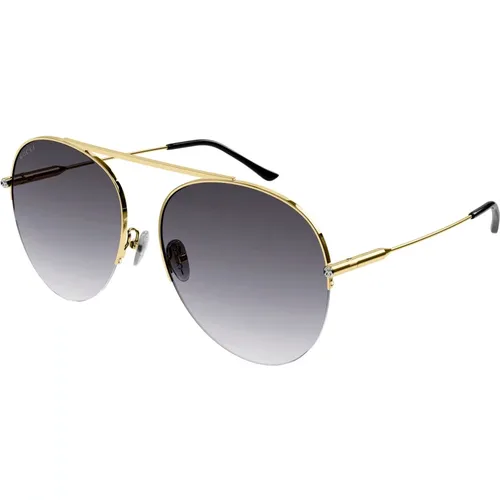 Gold/Grey Shaded Sunglasses , female, Sizes: 61 MM - Gucci - Modalova