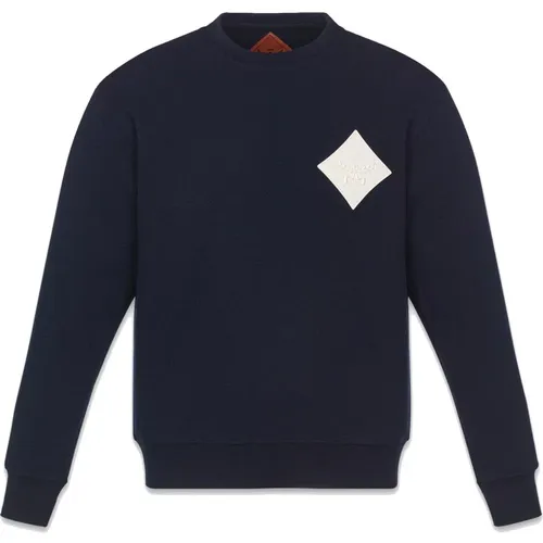 Bouclé-Sweatshirt mit Logoaufnäher , Herren, Größe: L - MCM - Modalova