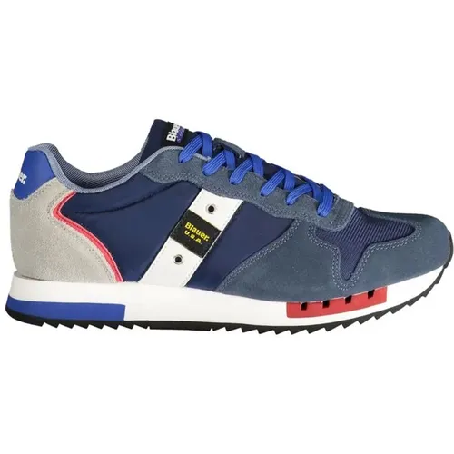 Sporty Polyester Sneaker with Contrast Details , male, Sizes: 11 UK, 10 UK, 8 UK, 9 UK, 7 UK - Blauer - Modalova