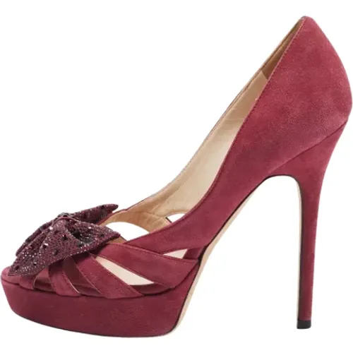 Pre-owned Suede heels , female, Sizes: 3 UK - Jimmy Choo Pre-owned - Modalova