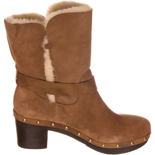 Braune Wildlederstiefel für Damen mit verstellbaren Riemen und dekorativen Nieten - Ugg - Modalova