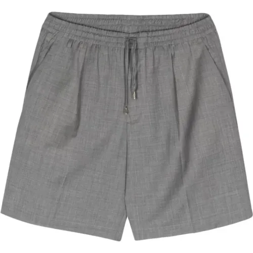 Strukturierte Woll-Shorts mit elastischem Bund und Falten , Herren, Größe: M - Briglia - Modalova