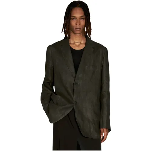 Ink-Dyed Linen Blazer - Yohji Yamamoto - Modalova